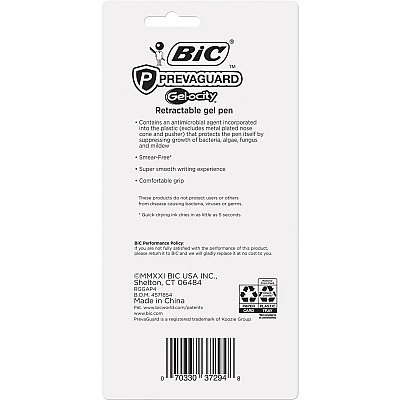 BIC PrevaGuard Gel-ocity Gel Pen (BICRGGAP4BE)