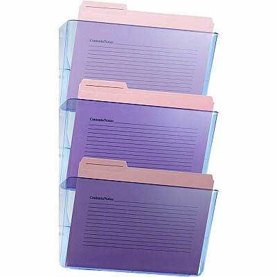 Officemate Blue Glacier Wall File, 3/Box (OIC23220)