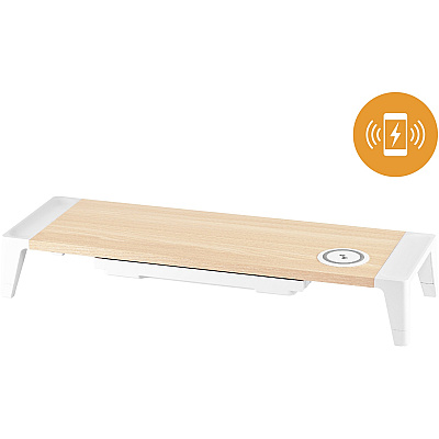 Bostitch Wireless Charging Wooden Monitor Stand (BOSSTND2408WH)