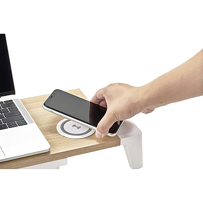 Bostitch Wireless Charging Wooden Monitor Stand (BOSSTND2408WH)