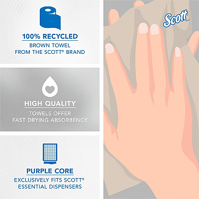 Scott Essential 100% Recycled Hard Roll Towels (KCC54038)