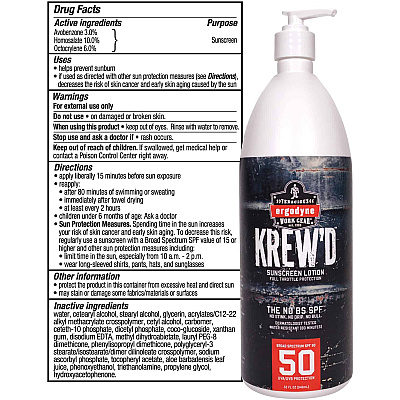 ergodyne 6355 SPF 50 Sunscreen Lotion (16643)