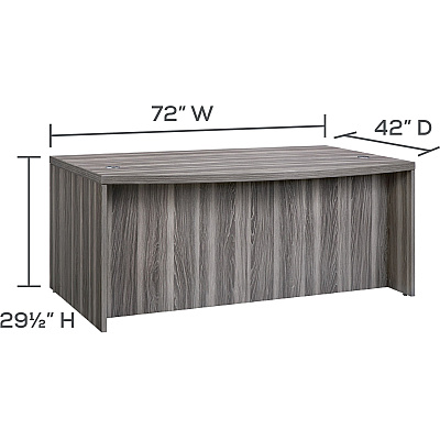 Safco Aberdeen Series 72" Bow Front Desk (ABD7242LGS)