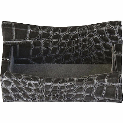 Protacini Castlerock Gray Italian Patent Leather Business Card Holder (A6207)