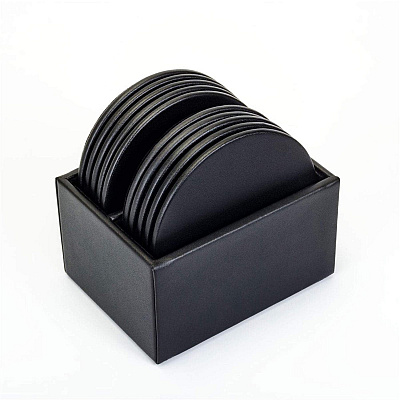 Dacasso Leather Round Coaster Set (A1035)
