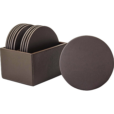 Dacasso Leather Round Coaster Set (A3435)