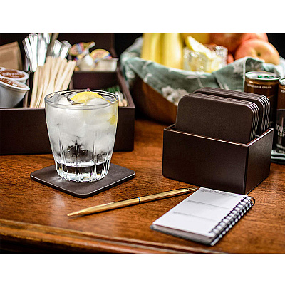 Dacasso Leatherette Square Coaster Set (A3343)