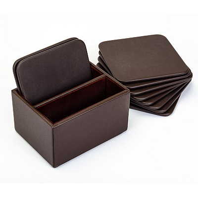 Dacasso Leatherette Square Coaster Set (A3343)
