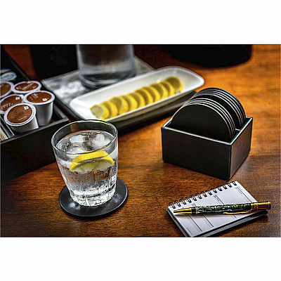Dacasso Leatherette Round Coaster Set (A1335)
