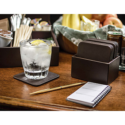 Dacasso Leather Square Coaster Set (A3443)