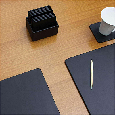 Dacasso Leatherette Square Coaster Set (A1343)