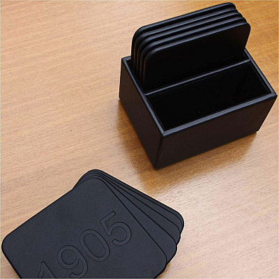 Dacasso Leatherette Square Coaster Set (A1343)