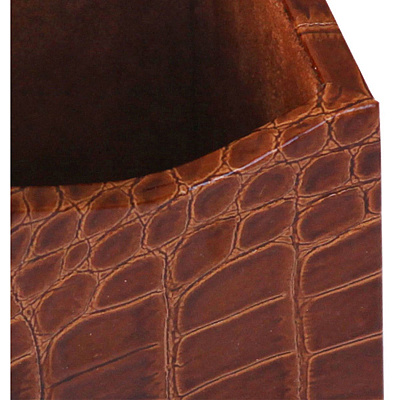 Protacini Cognac Brown Italian Patent Leather Pencil Cup (A6110)