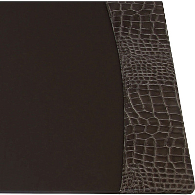 Protacini Castlerock Gray Italian Patent Leather 34" x 20" Side-Rail Desk Pad (P6201)