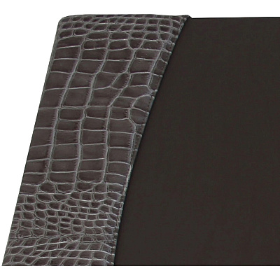 Protacini Castlerock Gray Italian Patent Leather 34" x 20" Side-Rail Desk Pad (P6201)