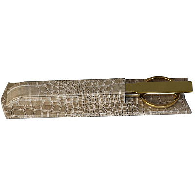 Protacini Breeze Beige Italian Patent Leather 7-Piece Desk Set (D6304)