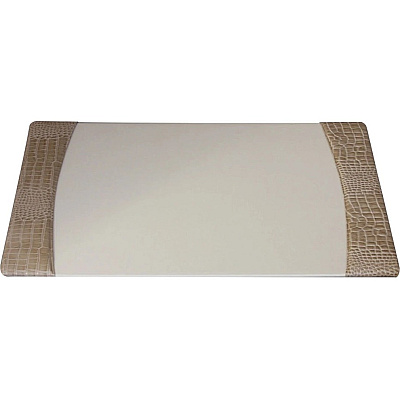 Protacini Breeze Beige Italian Patent Leather 3-Piece Desk Set (D6337)