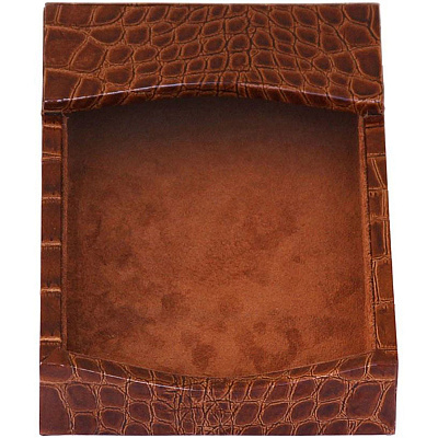 Protacini Cognac Brown Italian Patent Leather 7-Piece Desk Set (D6104)