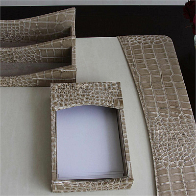 Protacini Breeze Beige Italian Patent Leather 4" x 6" Memo Holder (A6309)
