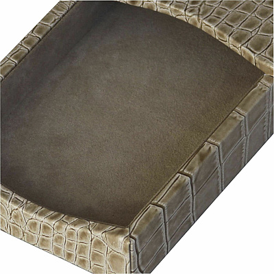 Protacini Breeze Beige Italian Patent Leather 4" x 6" Memo Holder (A6309)