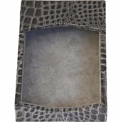 Protacini Castlerock Gray Italian Patent Leather 4" x 6" Memo Holder (A6209)