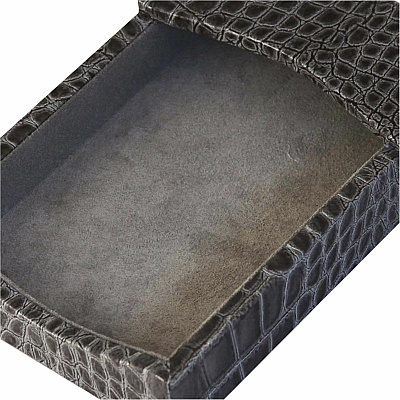 Protacini Castlerock Gray Italian Patent Leather 4" x 6" Memo Holder (A6209)