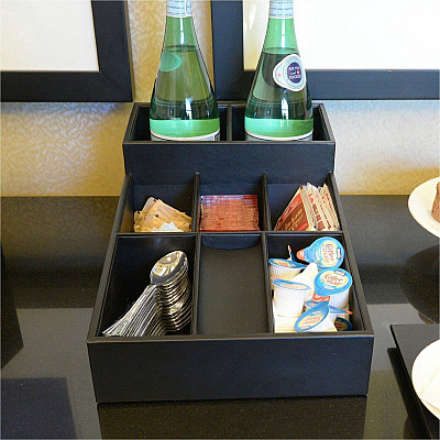 Dacasso Leatherette Coffee Condiment Organizer (A1328)