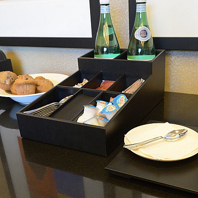Dacasso Leatherette Coffee Condiment Organizer (A1328)