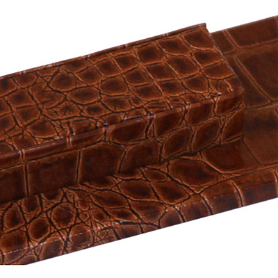 Protacini Cognac Brown Italian Patent Leather Library Set (A6127)