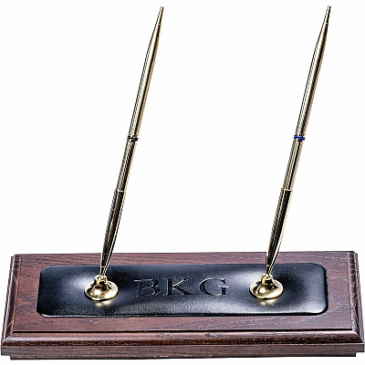 Dacasso Walnut & Leather Pen Stand (A8404)