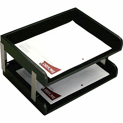 Dacasso Classic Leather Double Letter Trays (A1073)