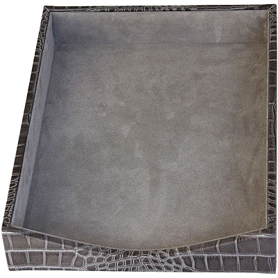 Protacini Castlerock Gray Italian Patent Leather Front-Load Letter Tray (A6201)