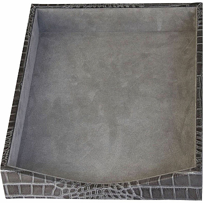 Protacini Castlerock Gray Italian Patent Leather Front-Load Letter Tray (A6201)