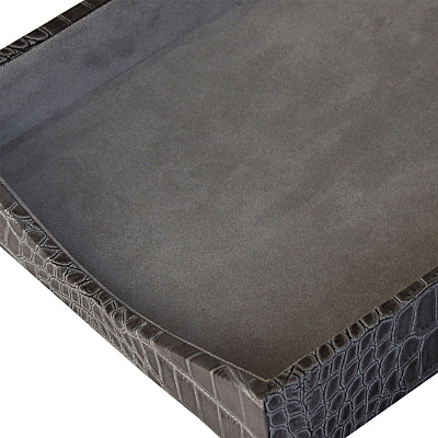 Protacini Castlerock Gray Italian Patent Leather Front-Load Letter Tray (A6201)