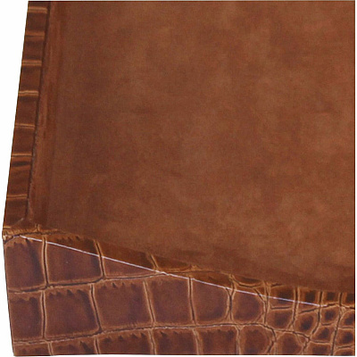 Protacini Cognac Brown Italian Patent Leather Front-Load Letter Tray (A6101)