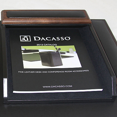 Dacasso Walnut & Leather Letter Tray (A8401)