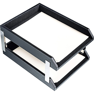 Dacasso Classic Leather Double Letter Trays (A1022)