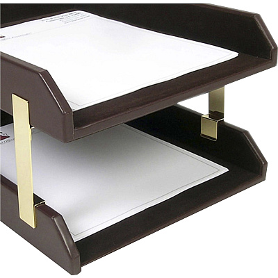 Dacasso Leather Double Legal-Size Trays (A3421)