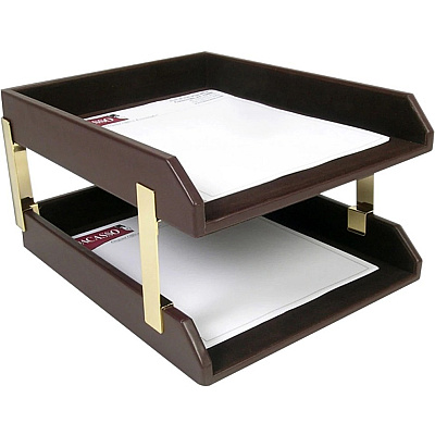 Dacasso Leather Double Legal-Size Trays (A3421)