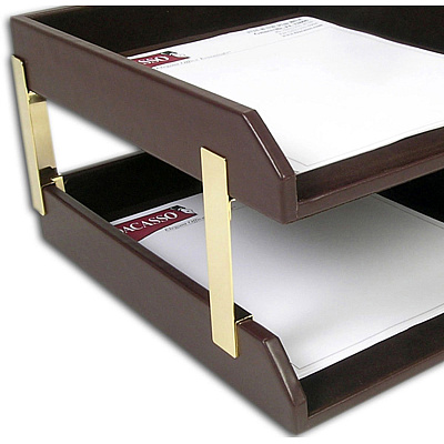 Dacasso Leather Double Legal-Size Trays (A3421)