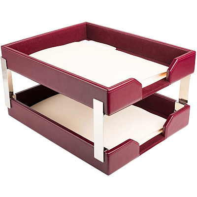 Dacasso Bonded Leather Double Letter Trays (A5222)