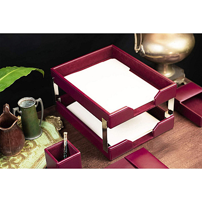 Dacasso Bonded Leather Double Letter Trays (A5222)