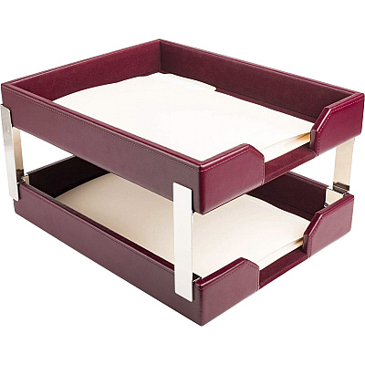 Dacasso Bonded Leather Double Letter Trays (A5222)