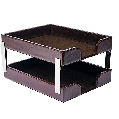 Dacasso Bonded Leather Double Letter Trays (A3622)