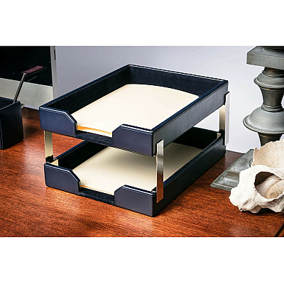 Dacasso Bonded Leather Double Letter Trays (A5022)