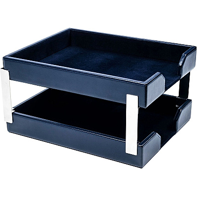 Dacasso Bonded Leather Double Letter Trays (A5022)