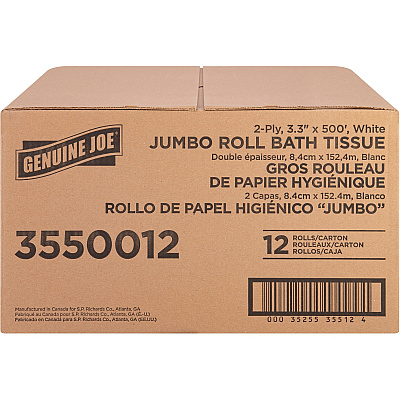 Genuine Joe Jumbo Jr Dispenser Bath Tissue Roll (GJO3550012)