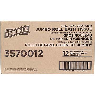 Genuine Joe Jumbo Jr Dispenser Bath Tissue Roll (GJO3570012)