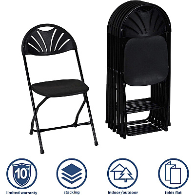 Dorel Zown Premium Fan Back Folding Chair (CSC60542BLK8E)