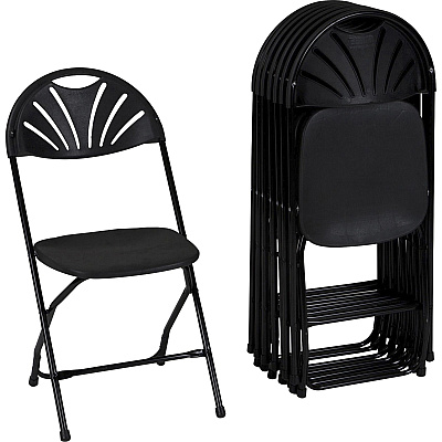 Dorel Zown Premium Fan Back Folding Chair (CSC60542BLK8E)